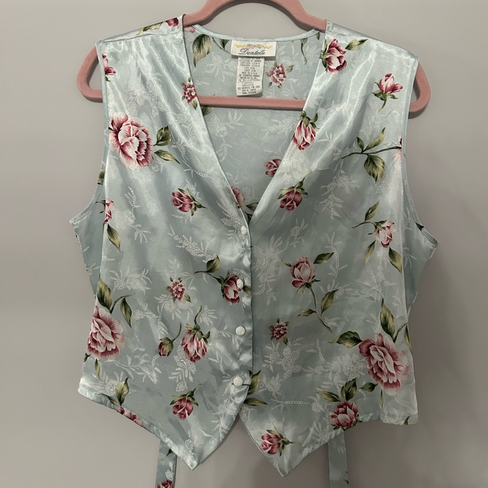 Floral Satin Vest